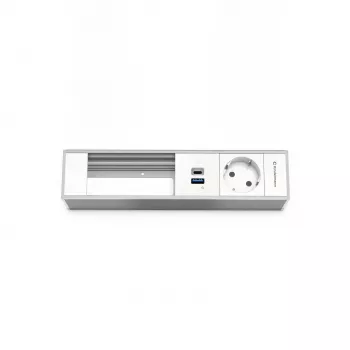 Kindermann 4 foglalatos modulhordozó 1x táp és 1x USB-A 3.0, fekete (7449001231)