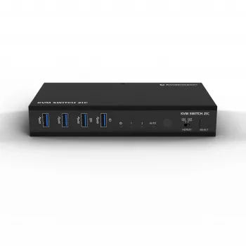 Kindermann KVM Switch 21C – 2 portos DVI-I KVM switch audio és USB hub funkcióval