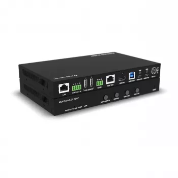 Kindermann MultiSwitch 31 HDBT 2.0 adó / prezentációs switch – 3x1 USB-C és HDMI HDBaseT felett – Telnet – RS-232 – 4K UHD