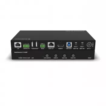 Kindermann MultiSwitch 31 HDBT 2.0 adó / prezentációs switch – 3x1 USB-C és HDMI HDBaseT felett – Telnet – RS-232 – 4K UHD