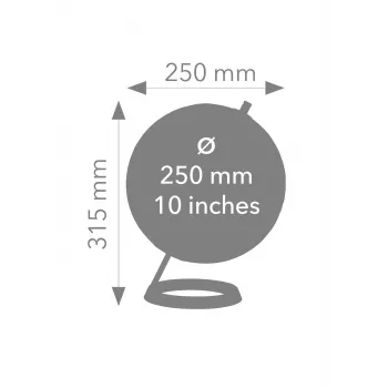 TROIKA Globe 23.5 Degrees (G2507-P2P2/CB) - asztali földgömb papírnehezék, króm talp, 60mm