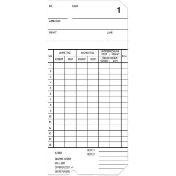 Bürk Mobatime 500 db-os kártya Typ 2-6 – 500-as csomag
