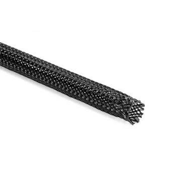 HellermannTyton Helagaine HEGPX40 fonott védőcső, 40 mm névleges átmérő, poliészter (PET), fekete, 50 m