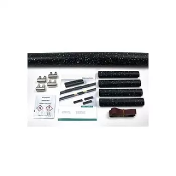 HellermannTyton LVK-C-5x6-25-PO-X-BK hőre zsugorodó toldó kötőszett csavaros csatlakozókkal 380-04015, fekete