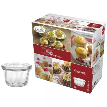 WECK kerek peremes üveg muffin 165ml 6 darabos készlet