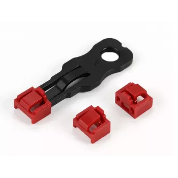 ALLNET TP/RJ45 blokkoló piros 10 darabos csomag biztonsági kulccsal, porvédő sapka, hálózati biztonsági zár (ALL-TP-RJ45-Blocker-10PCS)