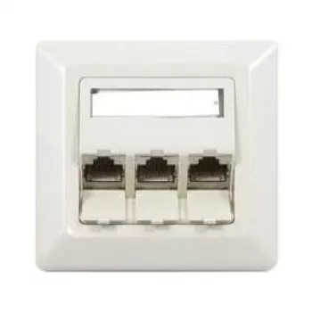 Synergy 21 S216327 RJ-45 Cat6a hálózati fali csatlakozóaljzat, 2 portos, árnyékolt, fehér (RAL 9010)