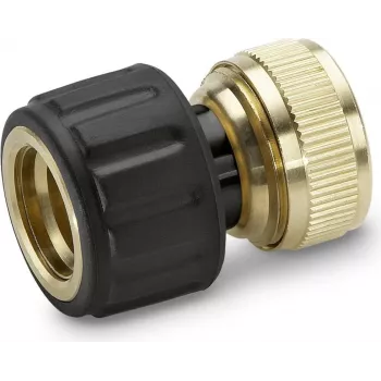 Kärcher Premium Line tömlőcsatlakozó vízstoppal - kompatibilis 1/2 inch és 5/8 inch tömlőkkel, fekete/sárga