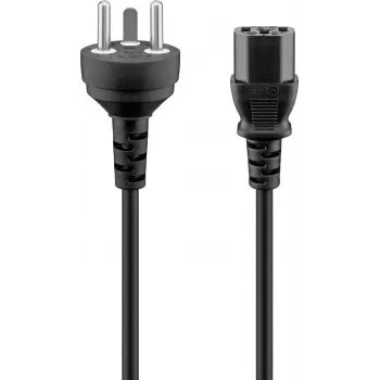 Goobay hidegkészülék tápkábel dán Type K dugóval, 3 x 0,75 mm², 2 m, fekete (95732)
