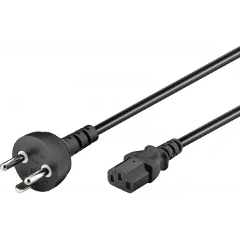 Goobay hidegkészülék tápkábel dán Type K dugóval, 3 x 0,75 mm², 2 m, fekete (95732)