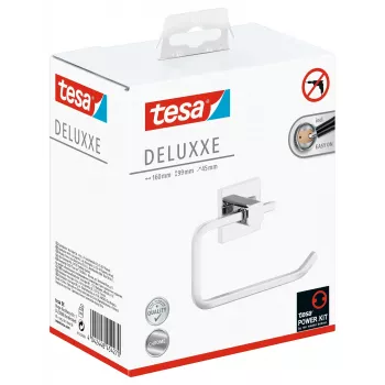 Tesa 40400 Deluxxe WC-papír tartó fedél nélkül - króm, öntapadós