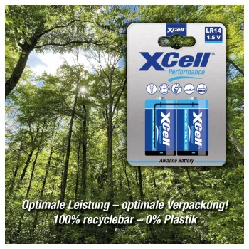 XCell Performance alkáli LR14 Baby C elem 2-es csomag - 1,5 V - nem újratölthető