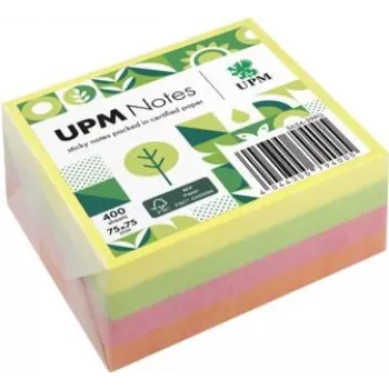 UPM Notes Brilliant Mix öntapadós jegyzet 400 lap sárga rózsaszín zöld 76x76mm 3 tömb