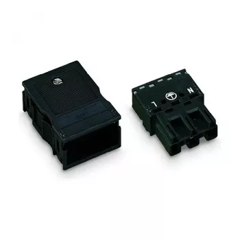 WAGO 770-113 csatlakozó, hím, egyenes, 2 pólusú, 250 V, fekete, WINSTA MINI