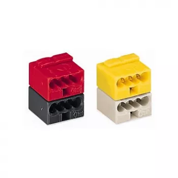 WAGO 243-212 Series 243 4 eres hüvelykes kapocs PUSH WIRE, 0,8 mm, világosszürke/sárga