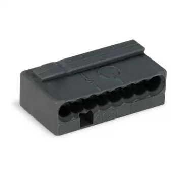 WAGO 243-208 PUSH WIRE® csatlakozó, szürke, 6 A, 100 V, 2 eres, 0,5-1,5 mm²