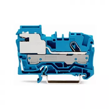 WAGO 2006-7114 1-vezetékes N-leválasztó kapocs, 6 mm², Push-in CAGE CLAMP, kék