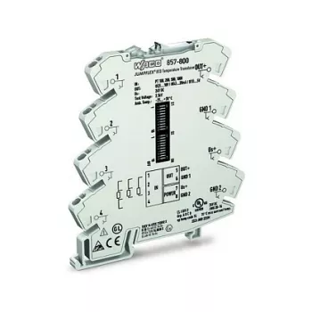 WAGO 857-800 hőmérséklet-átalakító / jelfeldolgozó, szürke, -25 és 70 °C között, 6 x 94 x 97,8 mm, 35,3 g