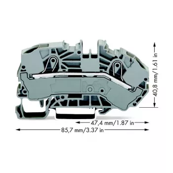 WAGO 2016-7601 átmenő kapocs, 2 vezetékes, 16 mm², 800 V, szürke