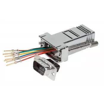 EFB moduláris adapter D-Sub9 dugó / RJ45 aljzat, fémház