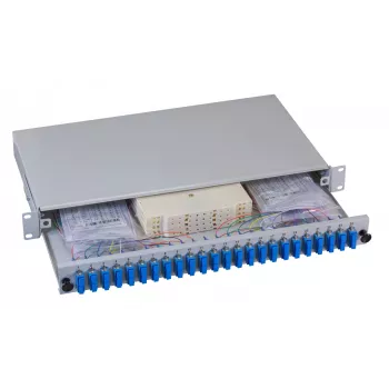 EFB Elektronik optikai patch panel - rack szerelhető - SC SM X 48 - szürke, RAL 7035 - 1U - 19 inch