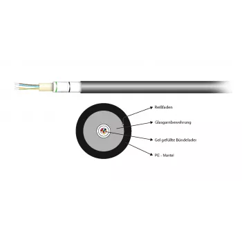 EFB Elektronik A-DQ(ZN)B2Y 8E 9/125µm G.657.A1 PE kültéri optikai kábel fekete