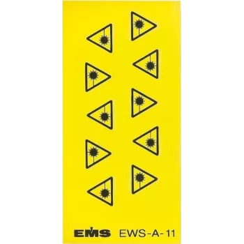 EFB Elektronik lézerfigyelmeztető matrica, öntapadós, 50x50 mm, sárga/fekete, 10 darab
