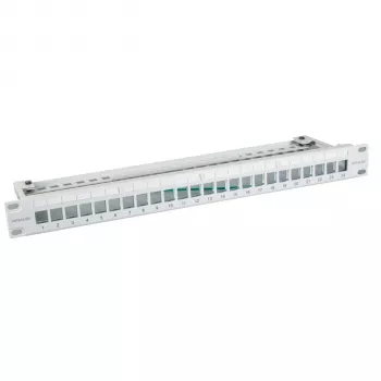 EFB Elektronik 19 inch 24 portos 1U üres patchpanel keystone modulokhoz, RAL7035 (világosszürke)
