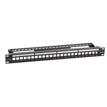 EFB Elektronik 19 inch 24 portos 1U üres patchpanel keystone modulokhoz, RAL7035 (világosszürke)