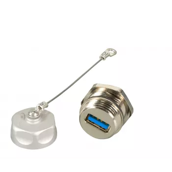 EFB Elektronik USB 3.0 IP67 átvezető csatlakozó Type-A aljzat / Type-A aljzat