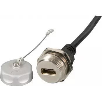 EFB-Elektronik IP67 HDMI panelbe szerelhető csatlakozó, M25, aljzat-dugó, 1,0 m