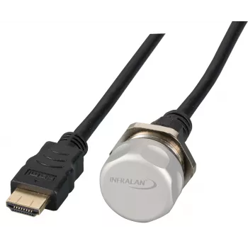 EFB Elektronik IP67 HDMI beépíthető aljzat, M25, HDMI A-A aljzat-dugó, szervizport, tartókötél, 1,0 m