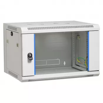 EFB Elektronik 19 inch 21U fali szekrény Flat Pack, 600x600x1040 mm, RAL7035 világosszürke, acél, biztonsági üvegajtó, zárható, 60 kg terhelés, IP20