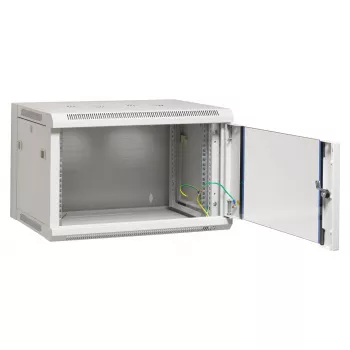 EFB Elektronik 19 inch 21U fali szekrény Flat Pack, 600x600x1040 mm, RAL7035 világosszürke, acél, biztonsági üvegajtó, zárható, 60 kg terhelés, IP20