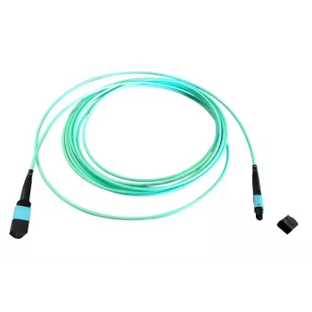 EFB Elektronik MTP female - MTP female 12 szálas OM3 multimódusú optikai patch kábel, LSZH, aqua, A típus, 15 m