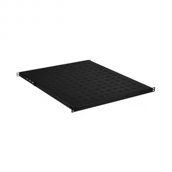 EFB Electronics 19 inch 0,5U fix polc, állítható mélység 550-650 mm, teherbírás 70 kg, RAL 9005 jet black