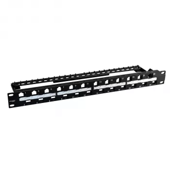 EFB Electronics elosztópanel 19 inch 1U 24 portos offset ANEXT optimalizált fekete
