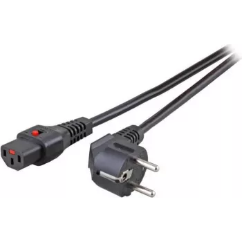 EFB Elektronik tápkábel CEE7/7 90°-os - C13 180° IEC Lock fekete 5,0 m