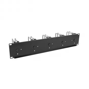 EFB 19 inch 2U kábelkezelő panel 5 x fém dupla tartóval 75 mm RAL9005 (699983TS.1)