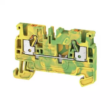 Weidmüller A2C 2.5 PE védőföld sorkapocs, zöld/sárga, 2 csatlakozás, 2,5 mm², PUSH IN