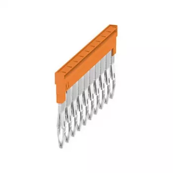 Weidmüller ZQV 2.5N/10 keresztkötő, 10 pólusú, 2,5 mm², narancssárga, Wemid, V0, 48,7 mm, 20 darab