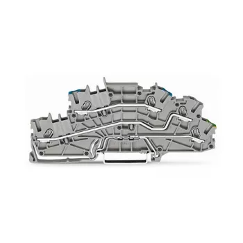WAGO 2003-6646 többszintes szerelési sorkapocs, N/L/PE, 2,5 mm², Push-in CAGE CLAMP, szürke