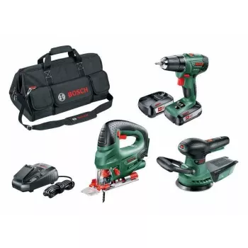 BOSCH PSR 1800 Li-2 + PST 18 Li + AdvancedOrbit 18 akkumulátoros szerszámkészlet 18 V, 2 akkumulátor (06039A310W)