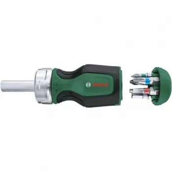Bosch 1600A032UY racsnis csavarhúzó 12 bittel (25 mm) S2 acél, 1/4 inch hatlap, ergonomikus markolat