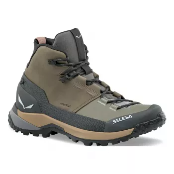 SALEWA Puez Leather Mid PTX női túracipő - Bungee Cord / Onyx