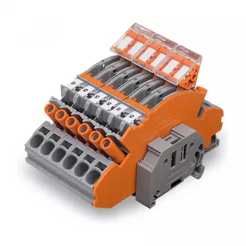 WAGO 2007-8875 sorkapocs áramváltóhoz, 1 pólusú, szürke, Push-in CAGE CLAMP, 41 A, 1000 V, DIN sín