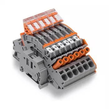 WAGO 2007-8875 sorkapocs áramváltóhoz, 1 pólusú, szürke, Push-in CAGE CLAMP, 41 A, 1000 V, DIN sín