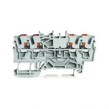 WAGO átmenő sorkapocs, 4 vezetékes, push-in, 2,5 mm², szürke