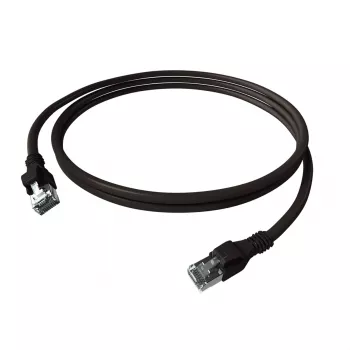EasyLan saCon EasyLan DualBoot patchkábel S/FTP fekete 0,50 m Cat.6A - EasyLan DualBoot PushPull IP20 patchkábel - Cat.6A (EA osztály)