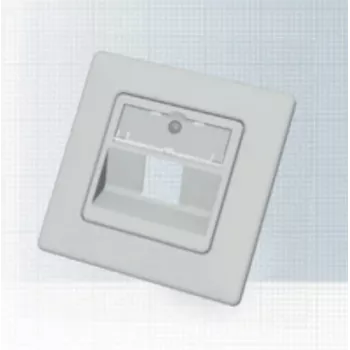 EasyLan CKVDUSL1R Module Outlet Box for 1 Module, incl. Central Plate and Cover Frame, 80 x 80 mm, White